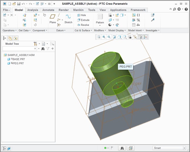 Figure 1: Creo assembly viewed in PTC Creo Parametric 3.0